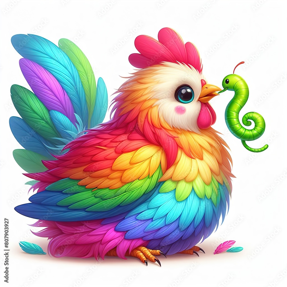 Obraz premium colorful roosters