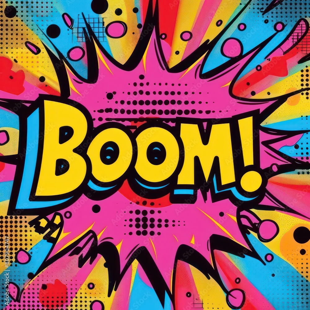 boom illustration graffiti, pop art explosion