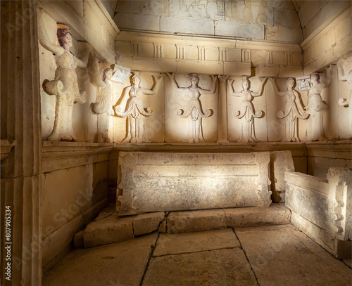 Inside of The Thracian Tomb of Svestari near Isperih in Bulgaria, where is the grave of Dromichaetes - the king of the Getae on both sides of the lower Danube around 300 BCE. © Jess_Ivanova