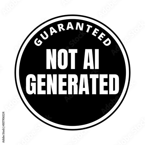 Not AI artificial intelligence generated symbol icon