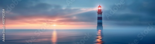 A lighthouse stands tall and proud on a rocky coast