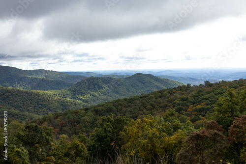 Great Smoky Mountains with low clouds