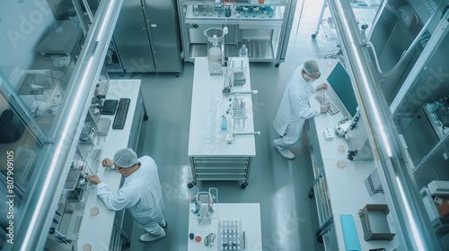 a modern semiconductor fabrication facility  with clean rooms and advanced machinery producing microchips with precision  showcasing the technology behind electronic devices.