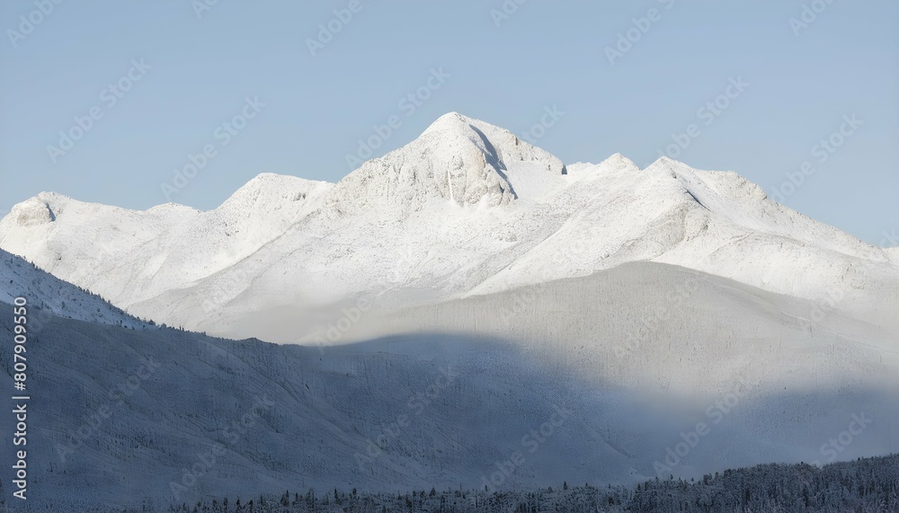 A mountain range dusted with fresh snow upscaled 4