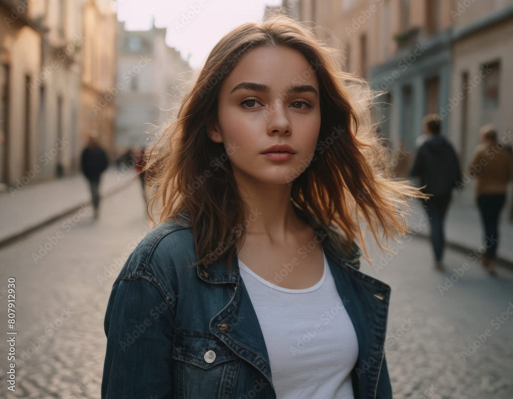 Volto sereno di una donna con capelli sciolti e un sorriso lieve.
Volto sereno di una donna con capelli sciolti e un sorriso lieve.