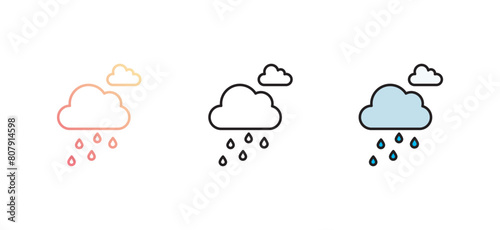 Rainy icon design with white background stock illustration