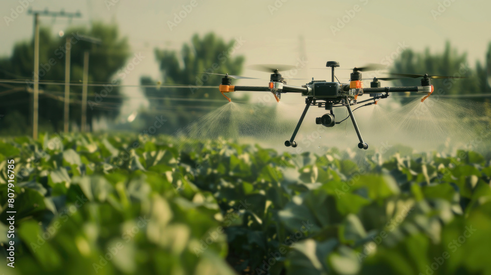 a scene of agricultural drones flying over irrigation systems, using infrared sensors to detect leaks and inefficiencies in water distribution, enabling farmers to conserve water and optimize a scene of agricultural drones flying over irrigation systems, using infrared sensors to detect leaks and inefficiencies in water distribution, enabling farmers to conserve water and optimize