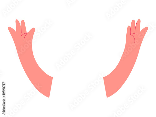 Body part hands vector illustration. The anatomical position is fundamental reference point in medical examinations and procedures Educational gestures bridge gap, making complex anatomical concepts