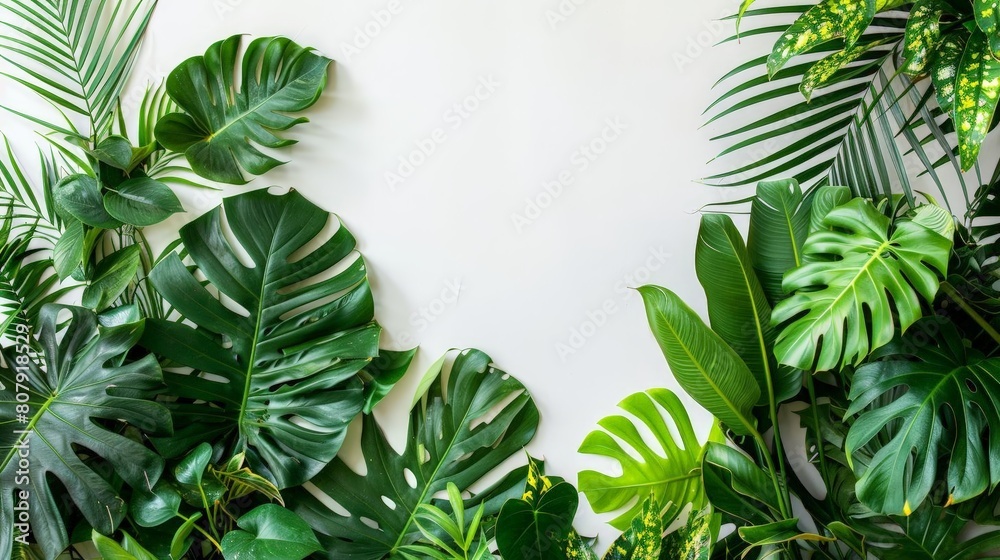 jungle plants in natural habitat on a isolated background