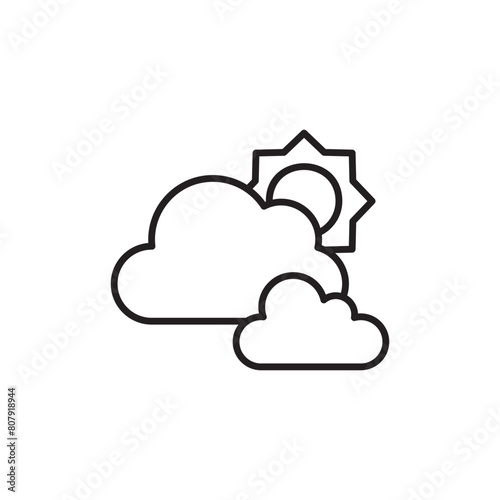 Cloudy Day icon design with white background stock illustration