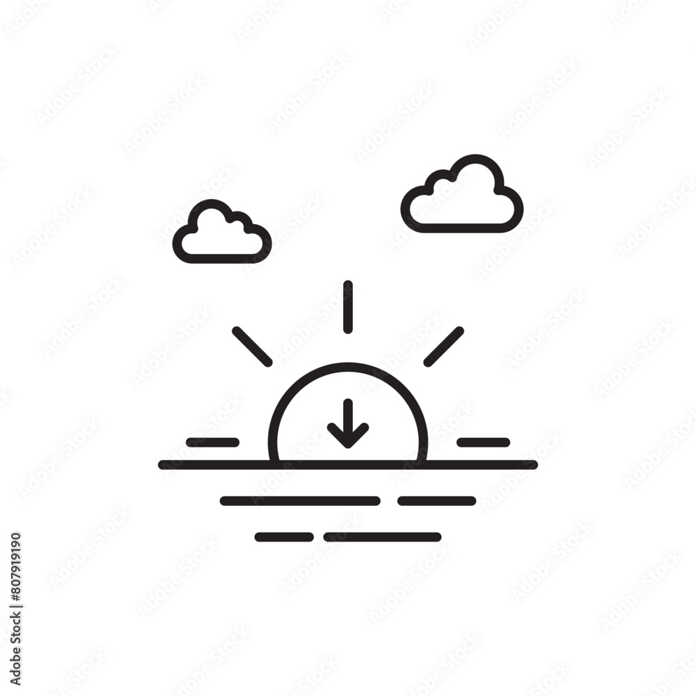 Sunset icon design with white background stock illustration Sunset icon design with white background stock illustration