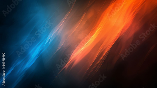 Abstract blue and orange gradient background with dynamic flow © standret