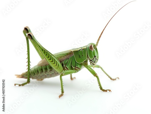  grasshopper along a strip in white background