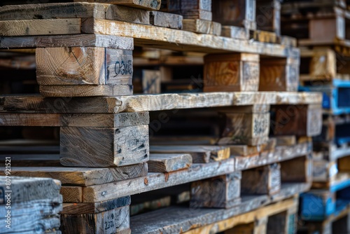 old pallets stack in an outdoor weathered appearance