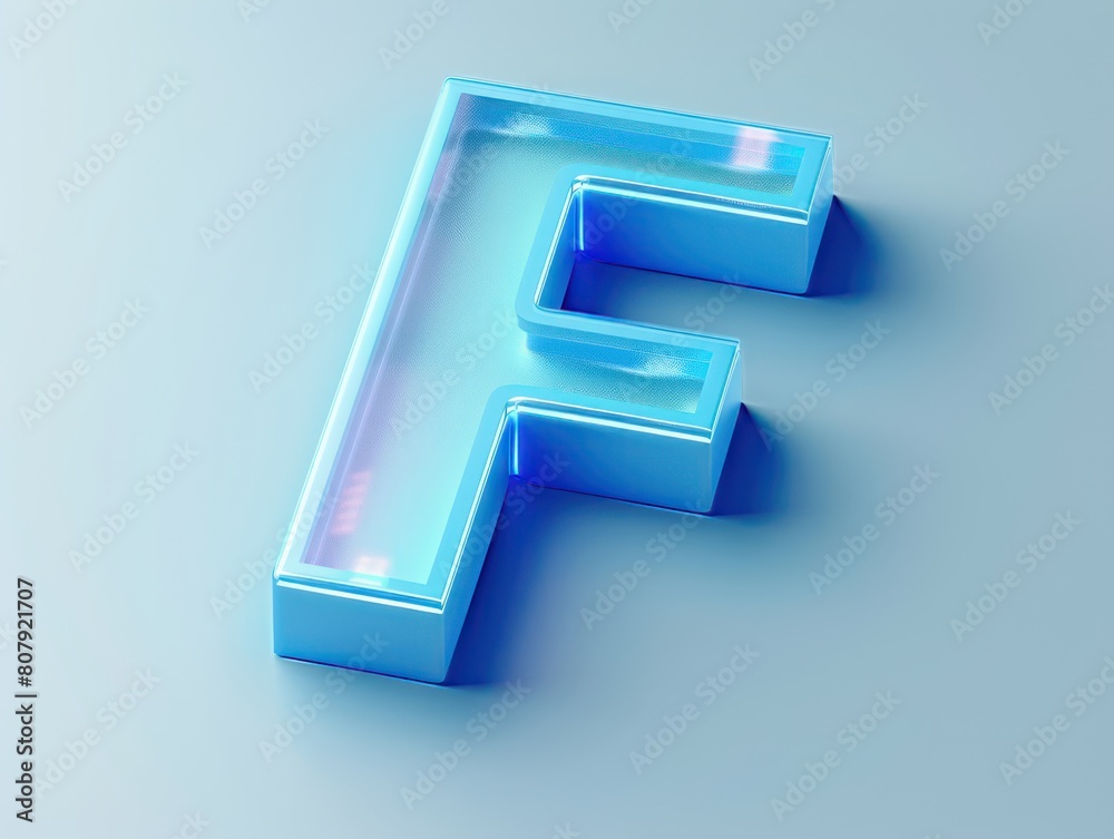 F blue letter transparent visualization F blue letter transparent visualization