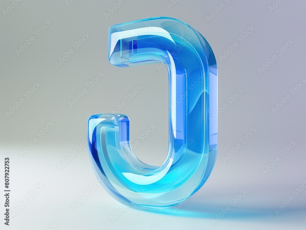 J blue letter transparent visualization J blue letter transparent visualization