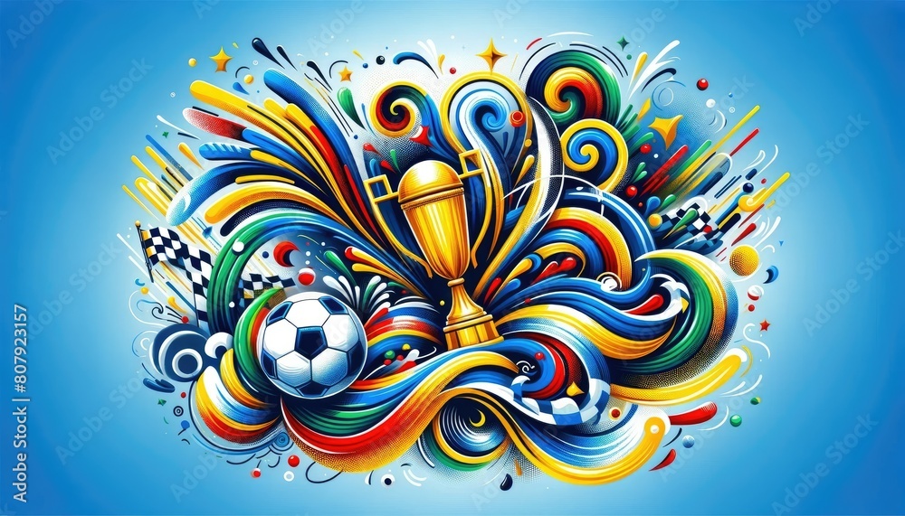 Fototapeta An abstract image of the UEFA European Football Championship, UEFA Euro 2024