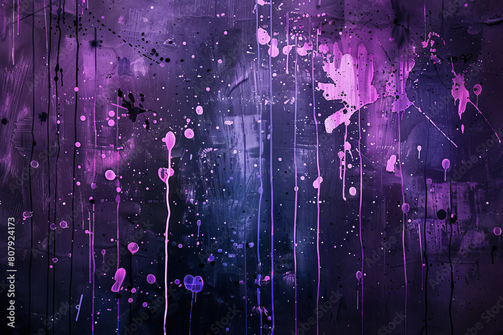 Abstract black and purple splatter on dark background Abstract black and purple splatter on dark background