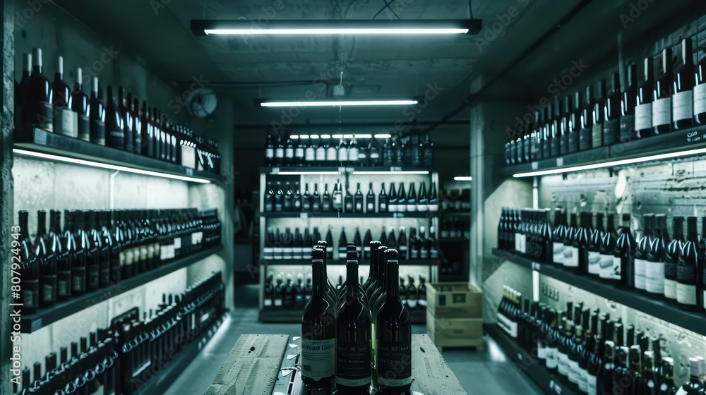 rack full of wine bottles inside a store