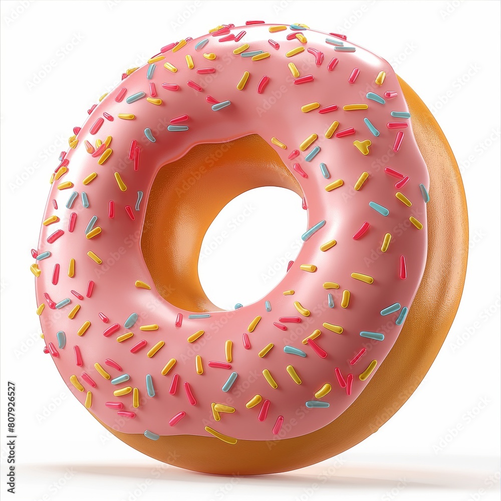 Cute Donuts Cartoon Clay Illustration, 3D Icon, Isolated on white background Cute Donuts Cartoon Clay Illustration, 3D Icon, Isolated on white background