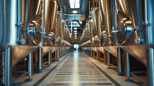 fermentation cellar with stainless steel tanks