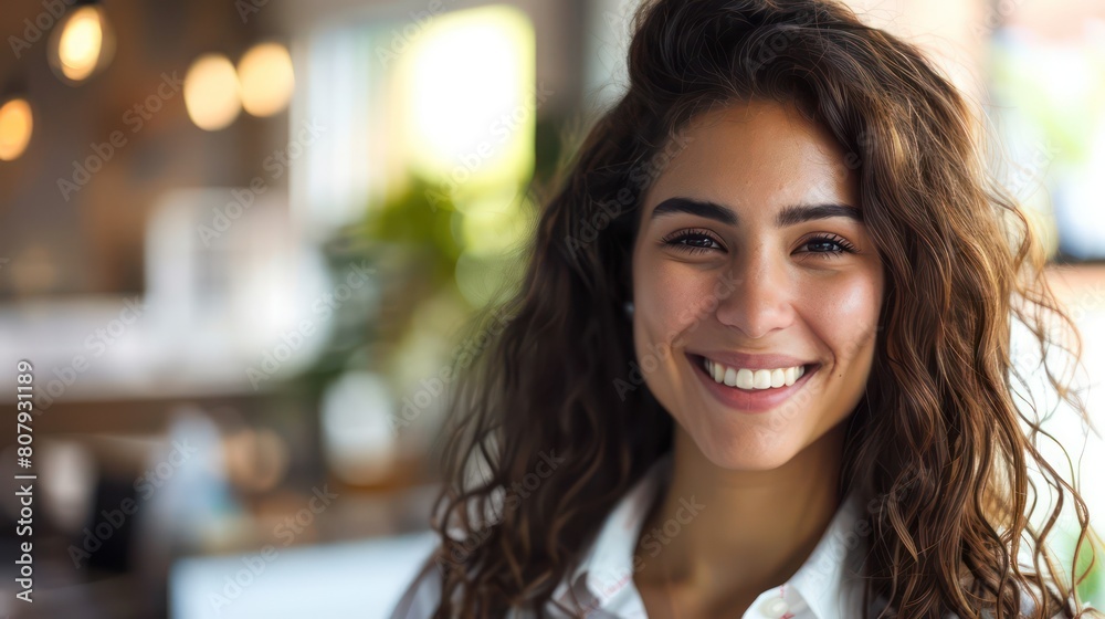 smiling receptionist at office