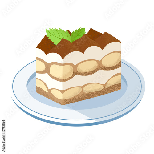 tiramisu on the plate