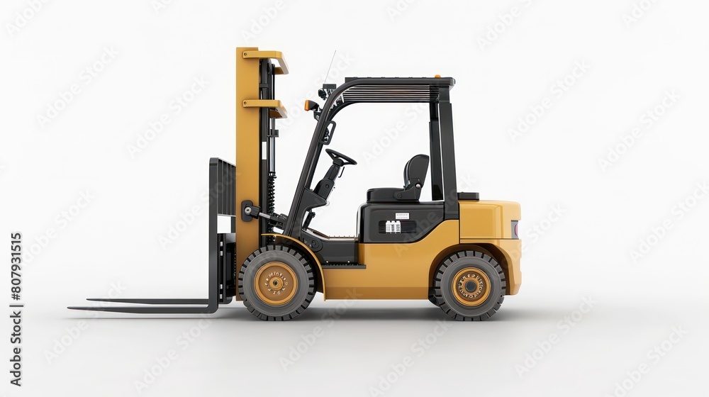 forklift warehouse work at white background forklift warehouse work at white background