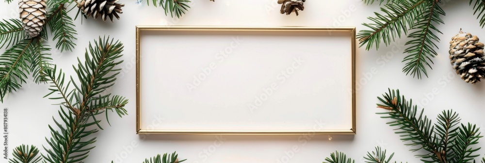 Festive Frame Amidst Pine and Cones Festive Frame Amidst Pine and Cones