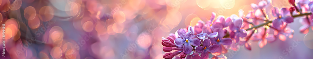Delicate pink watercolor spring background with flowers. Copy space

