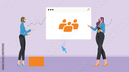 Kanban board. Agile project management, office team collaboration and projects process coherence vector illustration. Kanban board. Agile project management, office team collaboration and projects 