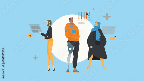 Teamwork of colleagues near the watercooler happy men and woman talking and working vector characters flat style vector illustration. Conversation at work place in office concept in business.