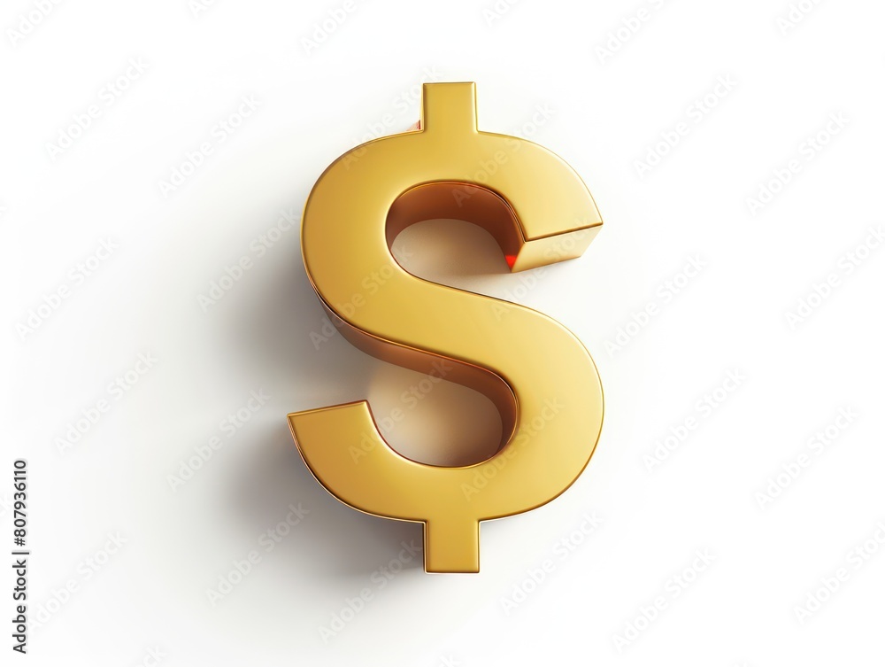 gold dollar sign, 3d, white background gold dollar sign, 3d, white background