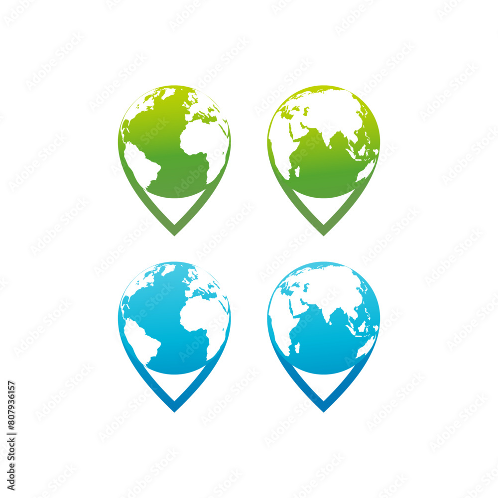 World Point logo variation design template World Point logo variation design template