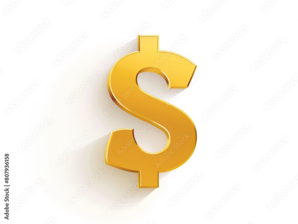 gold dollar sign, 3d, white background gold dollar sign, 3d, white background