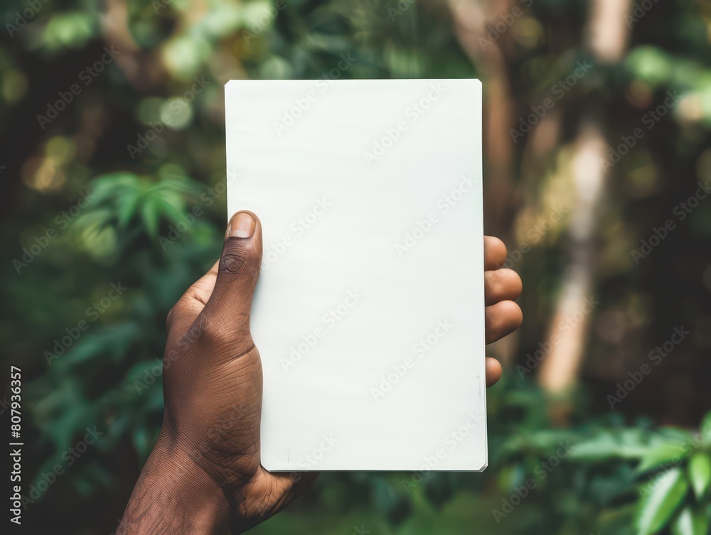 hand holding white notepad hand holding white notepad