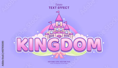 decorative pink kingdom editable text effect vector design