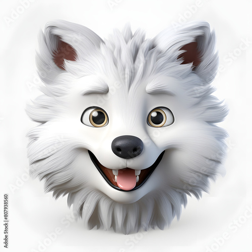 Digital technology 3D cute wolf icon
