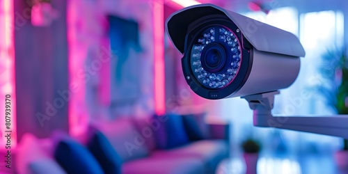 Surveillance cameras provide constant monitoring for increased safety and security measures. Concept Security cameras, Surveillance technology, Safety monitoring, Crime prevention, Privacy concerns