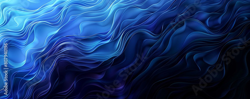 Abstract pattern background with flowing gradient from electric blue to navy blue