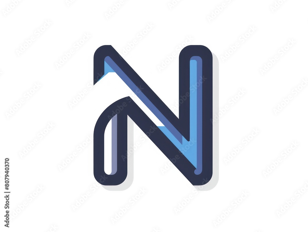 N letter, logo icon, color, white background N letter, logo icon, color, white background