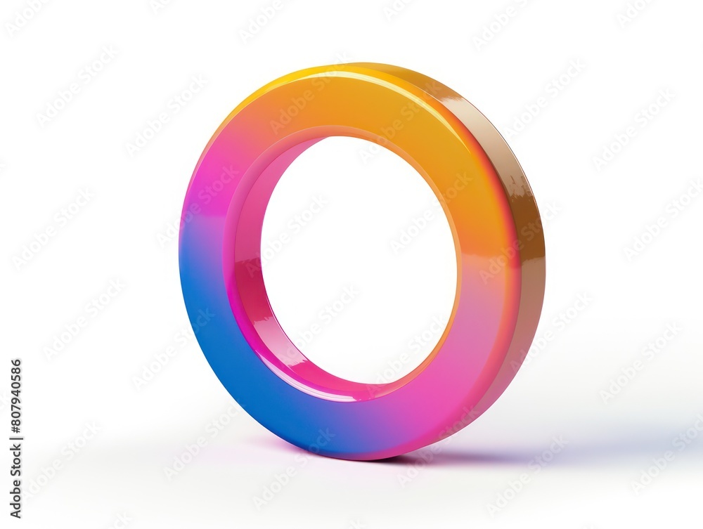 O letter, logo icon, color, white background O letter, logo icon, color, white background