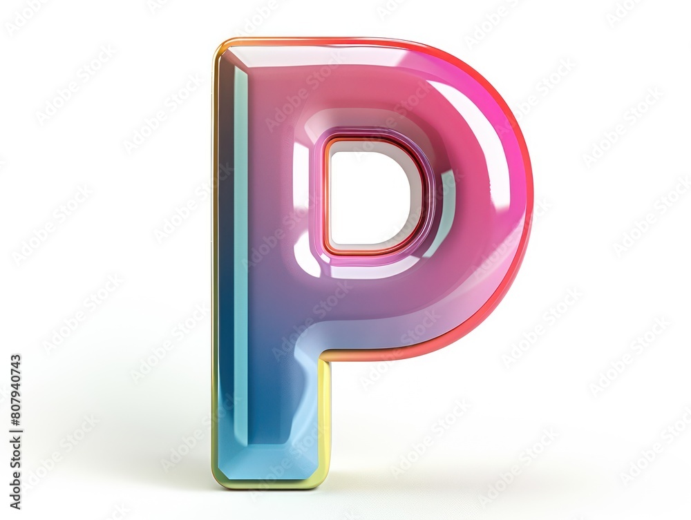 letter P logo icon, color, white background