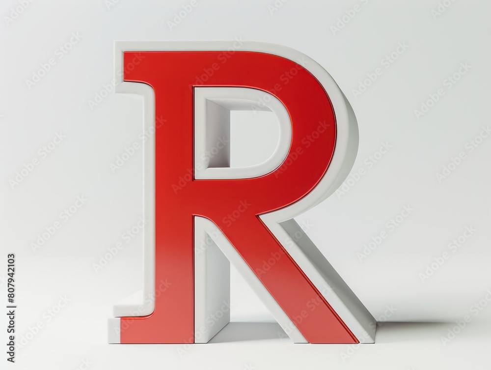 R letter, color in white background R letter, color in white background