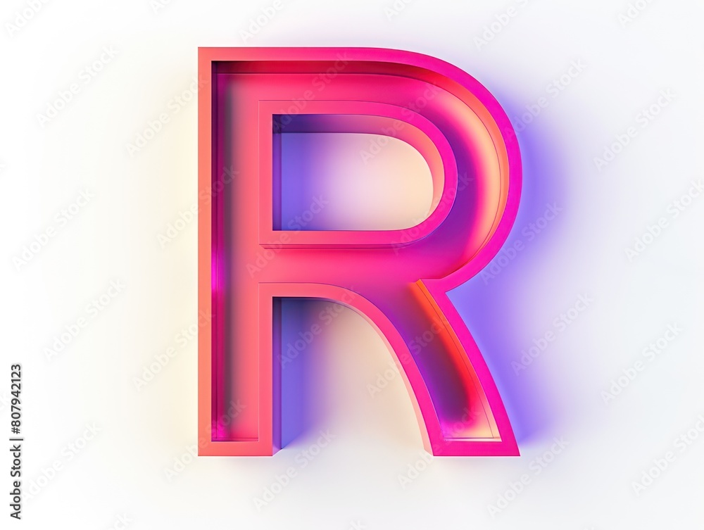 R letter, color in white background R letter, color in white background