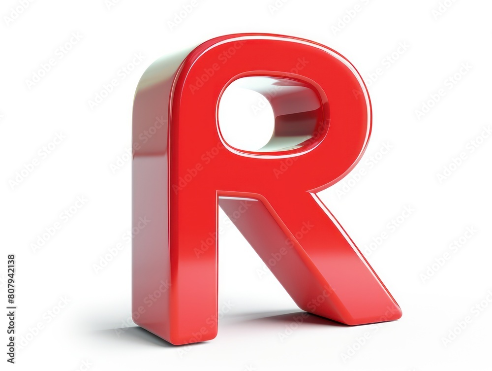 R letter, color in white background R letter, color in white background