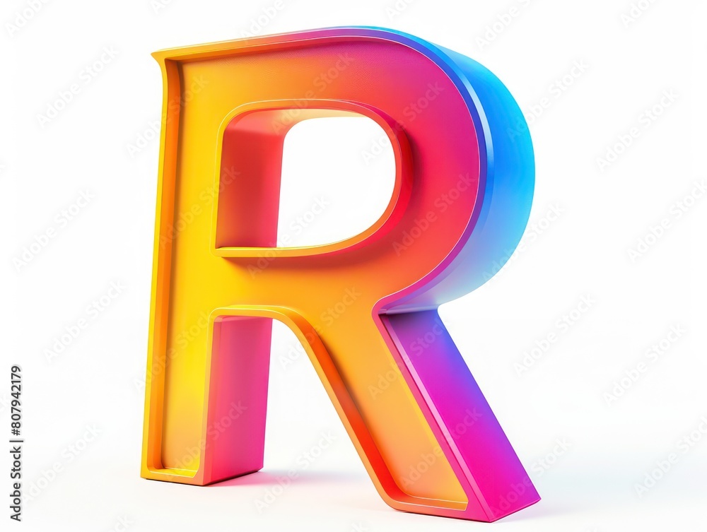 R letter, color in white background R letter, color in white background