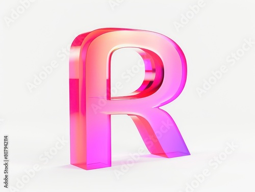 R letter, color in white background