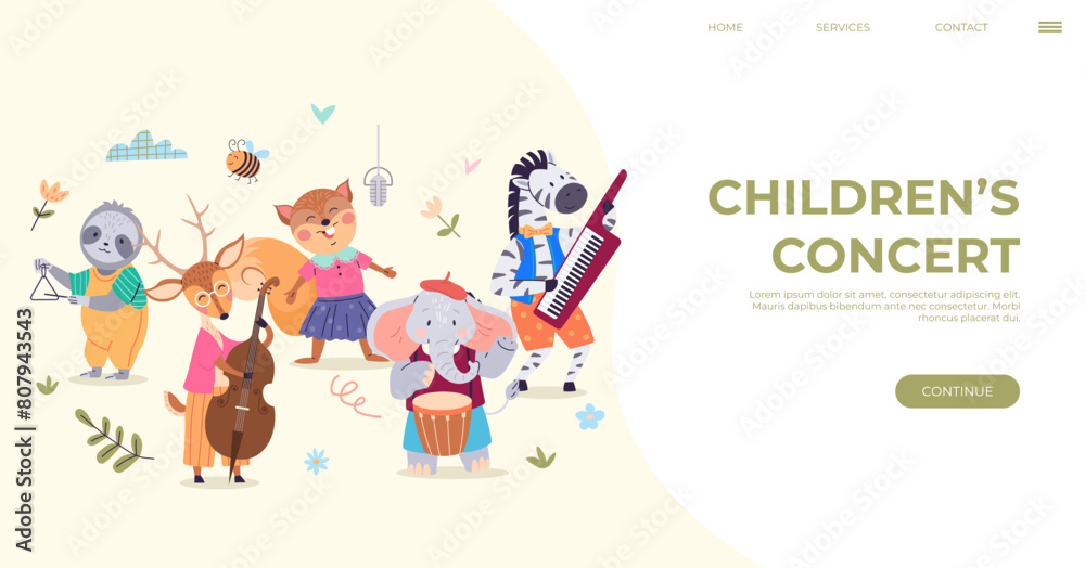 Animal music vector The animal music concept brings forth magical