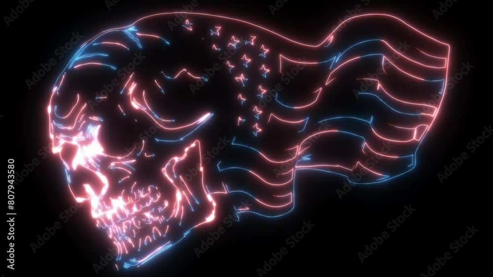 video animation of American flag with skull video animation of American flag with skull